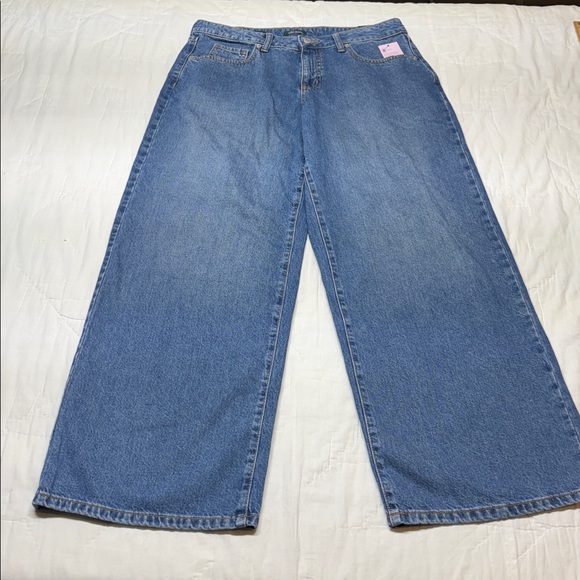 wild fable Denim - Low Rise Rigid Baggy Jeans Womens 10/31 NWT 90s Skater Style Wide Leg Blue Denim